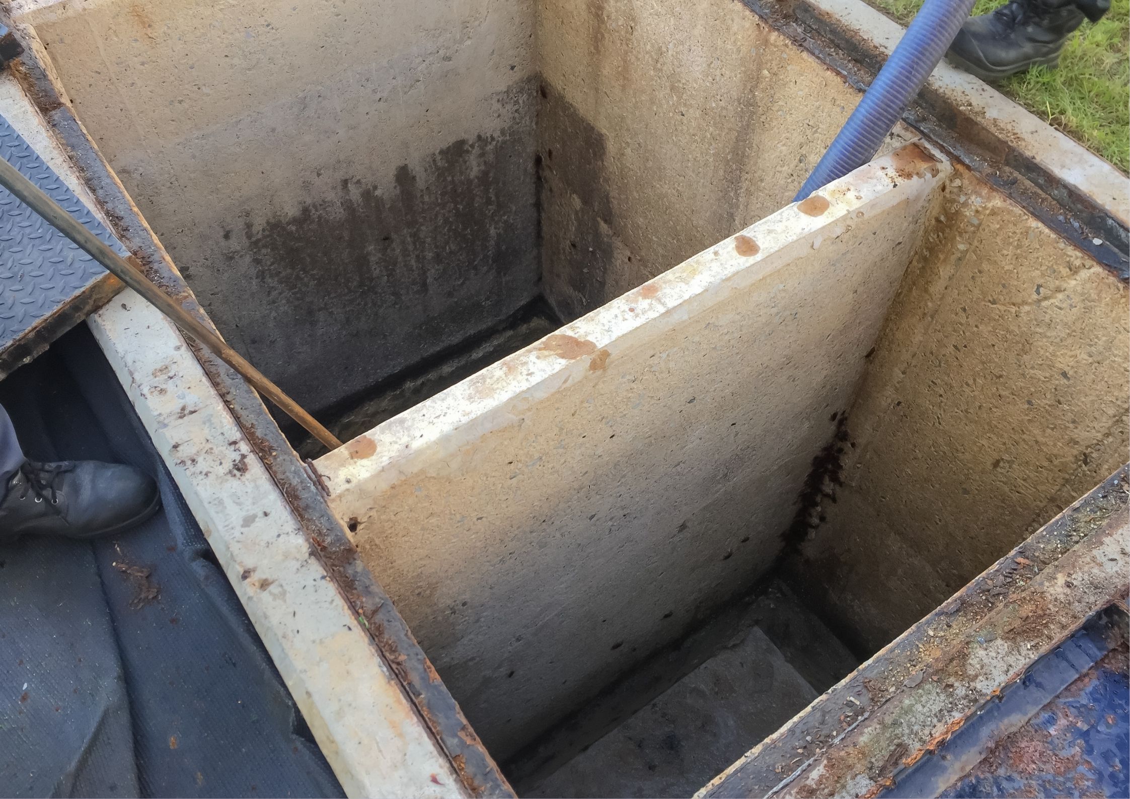 Grease-trap-premier-waste Commercial kitchen grease trap serviced by Premier Waste
