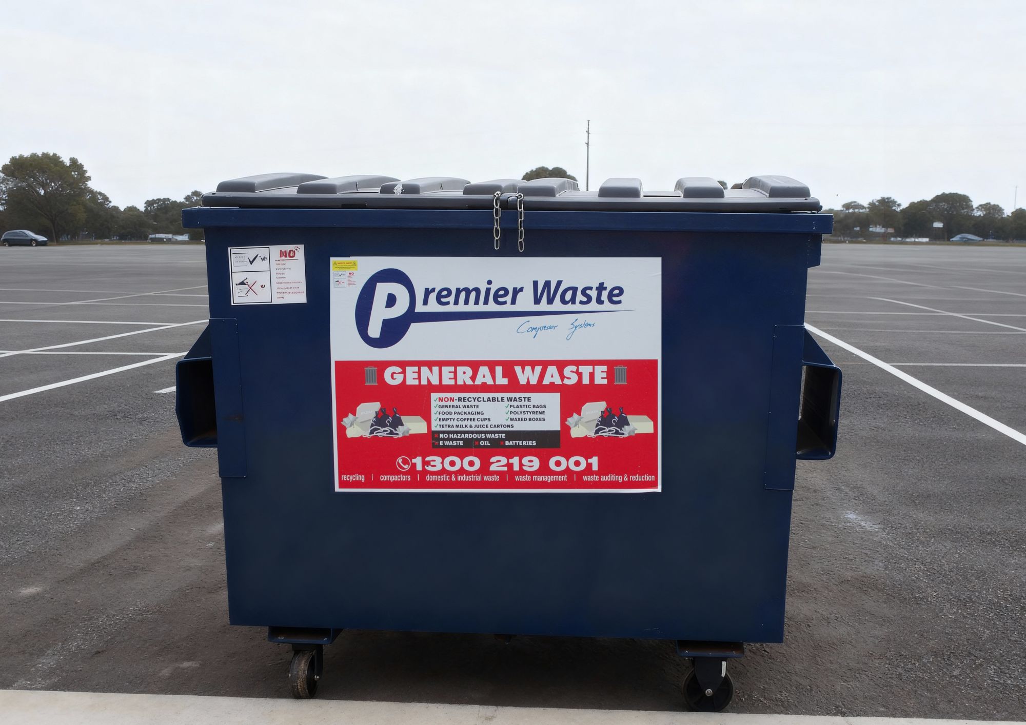 General waste bin used for commercial waste collection by Premier Waste