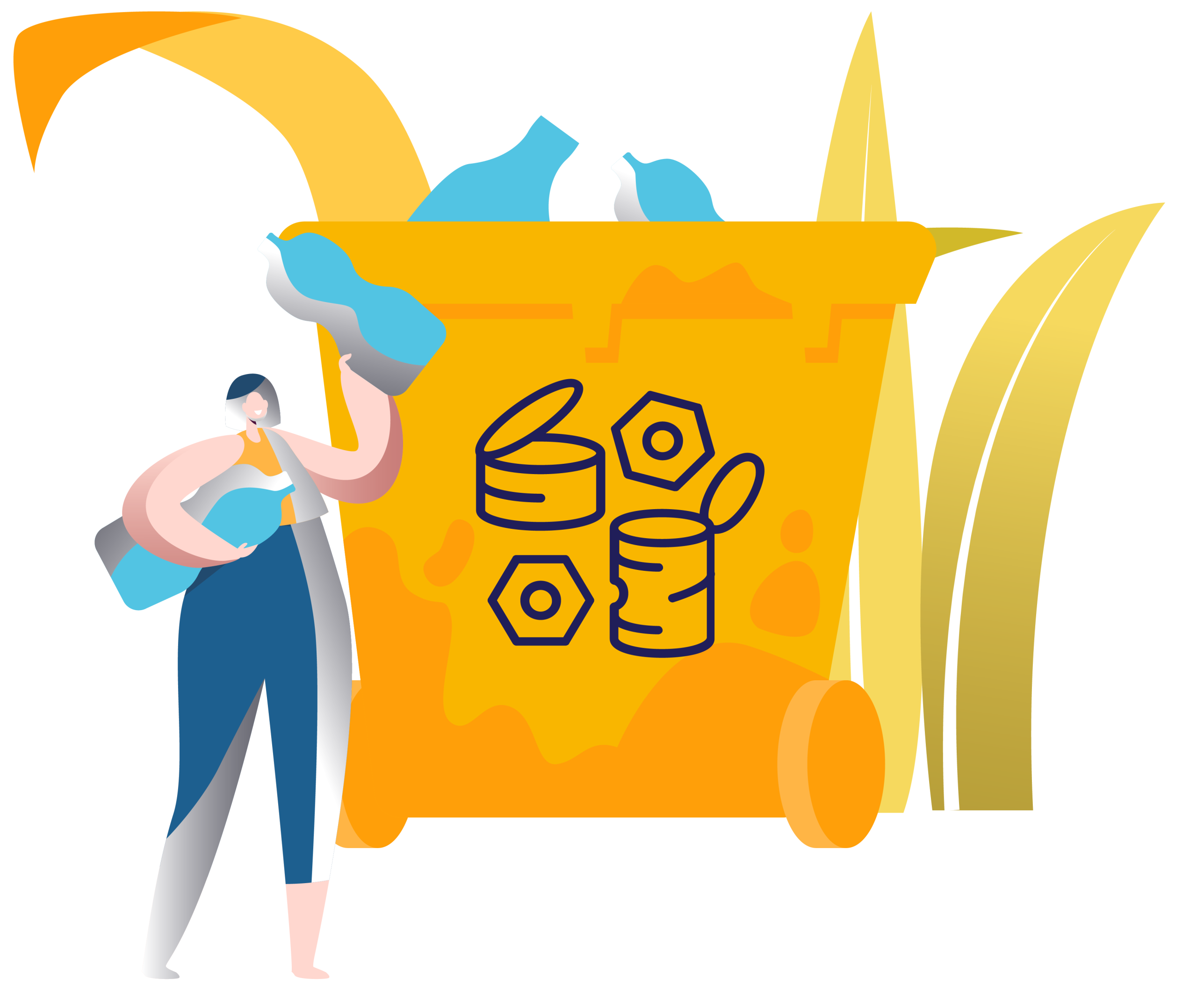 Premier-Waste-Comingled-recycling-service Premier Waste comingled recycling bin for mixed recyclable materials